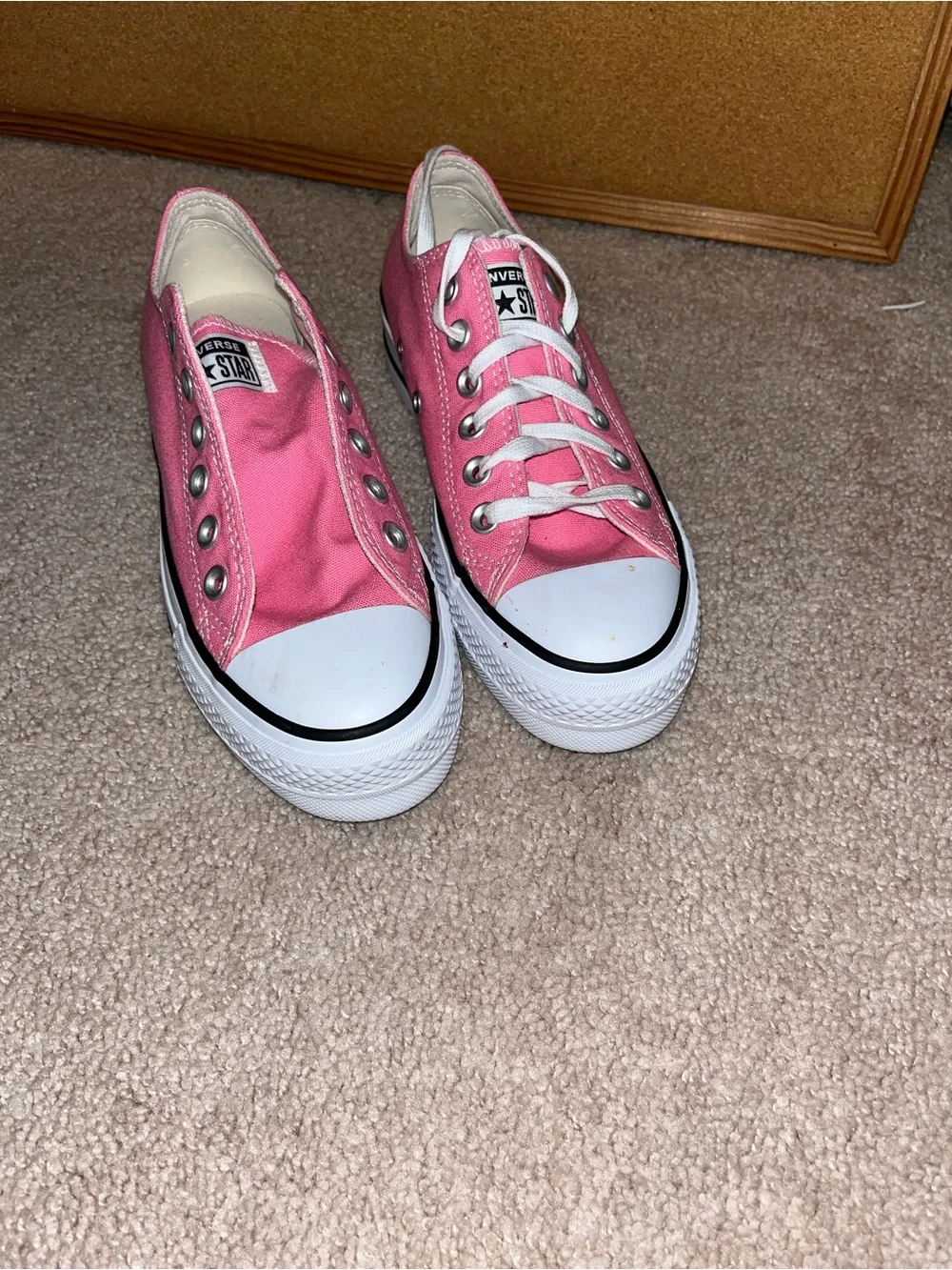 Converse Pink Low Top Platform Sneakers